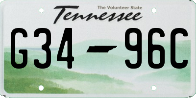 TN license plate G3496C