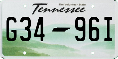 TN license plate G3496I