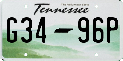 TN license plate G3496P