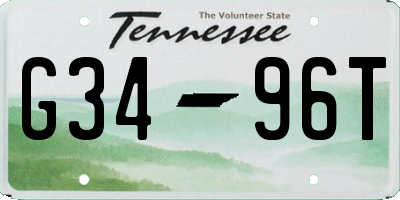 TN license plate G3496T