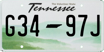 TN license plate G3497J