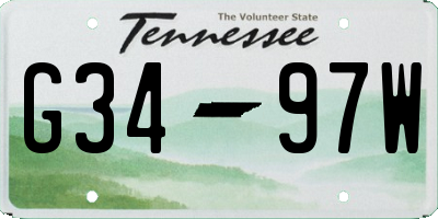 TN license plate G3497W