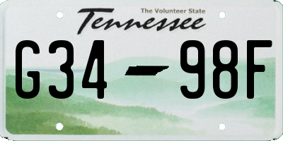 TN license plate G3498F