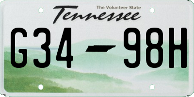 TN license plate G3498H