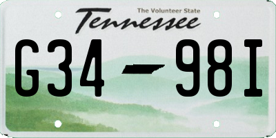 TN license plate G3498I