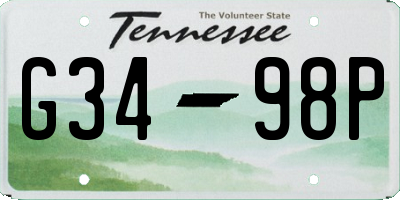 TN license plate G3498P