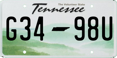 TN license plate G3498U