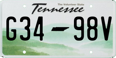 TN license plate G3498V