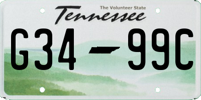 TN license plate G3499C