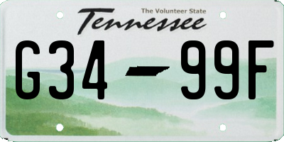 TN license plate G3499F