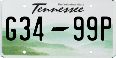 TN license plate G3499P