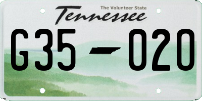 TN license plate G3502O