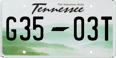 TN license plate G3503T