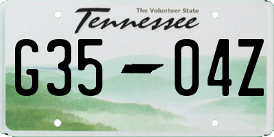 TN license plate G3504Z