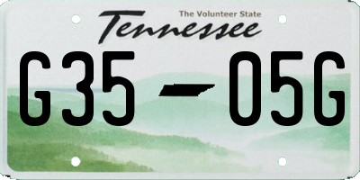 TN license plate G3505G