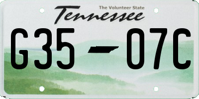 TN license plate G3507C