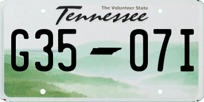 TN license plate G3507I