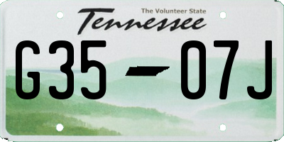 TN license plate G3507J