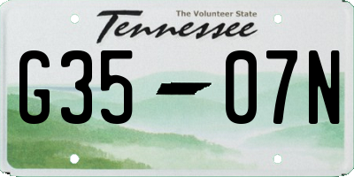 TN license plate G3507N