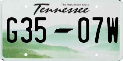 TN license plate G3507W