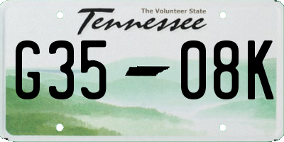 TN license plate G3508K
