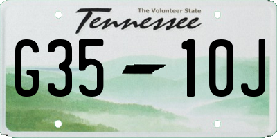 TN license plate G3510J