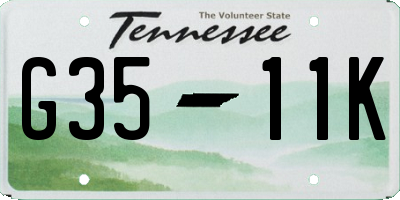 TN license plate G3511K