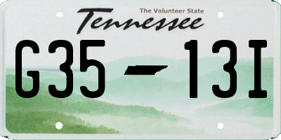 TN license plate G3513I