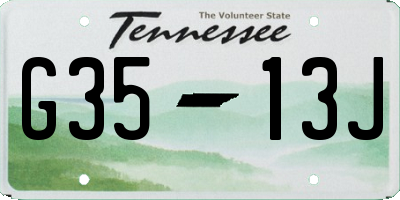 TN license plate G3513J