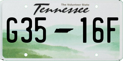 TN license plate G3516F