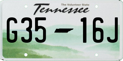 TN license plate G3516J