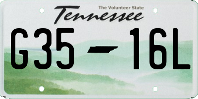 TN license plate G3516L