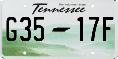 TN license plate G3517F