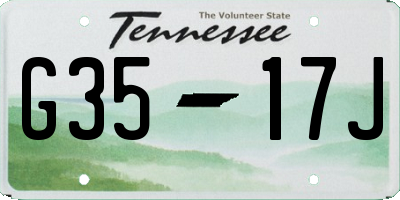 TN license plate G3517J