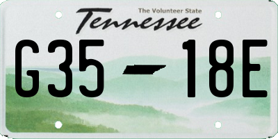 TN license plate G3518E