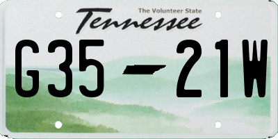 TN license plate G3521W