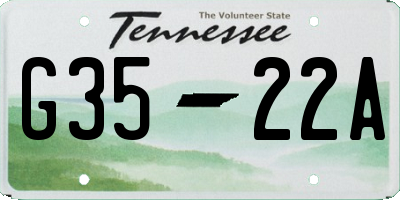 TN license plate G3522A