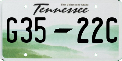 TN license plate G3522C