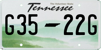 TN license plate G3522G