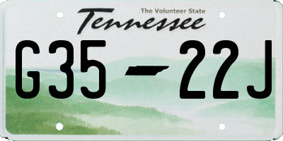 TN license plate G3522J
