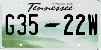 TN license plate G3522W