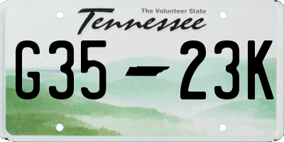 TN license plate G3523K
