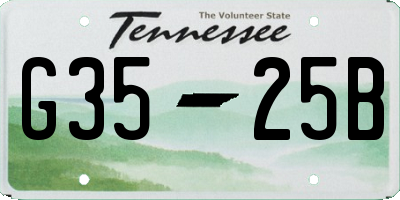 TN license plate G3525B