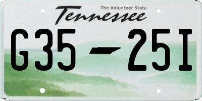 TN license plate G3525I