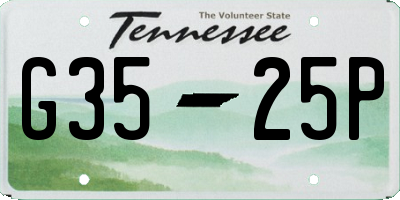 TN license plate G3525P