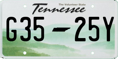 TN license plate G3525Y