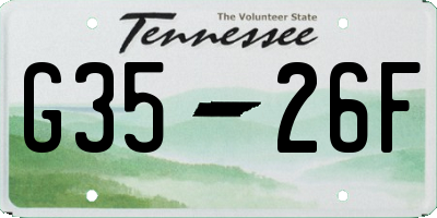 TN license plate G3526F