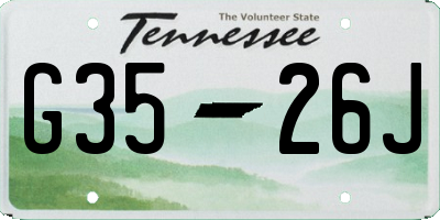 TN license plate G3526J