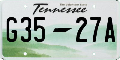 TN license plate G3527A