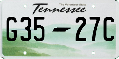TN license plate G3527C